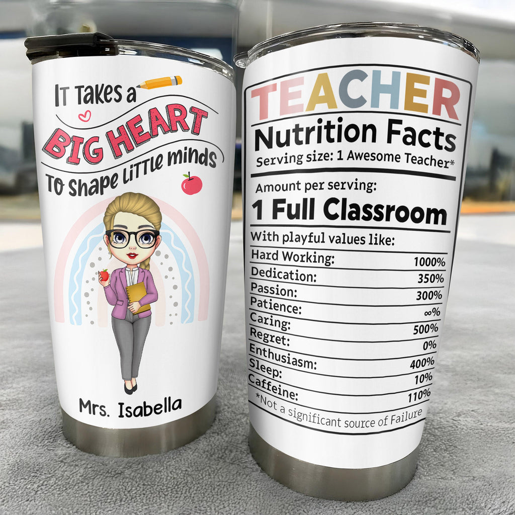 It Takes a Big Heart To Shape Little Minds, Cartoon Teacher Design