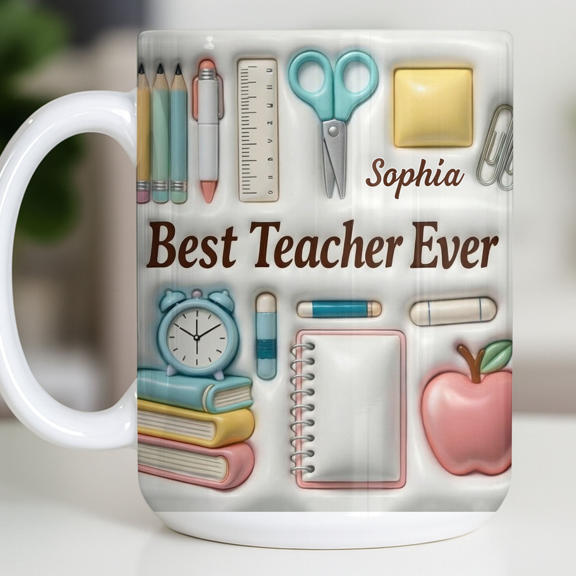 Best Teacher Ever With School Supplies Design