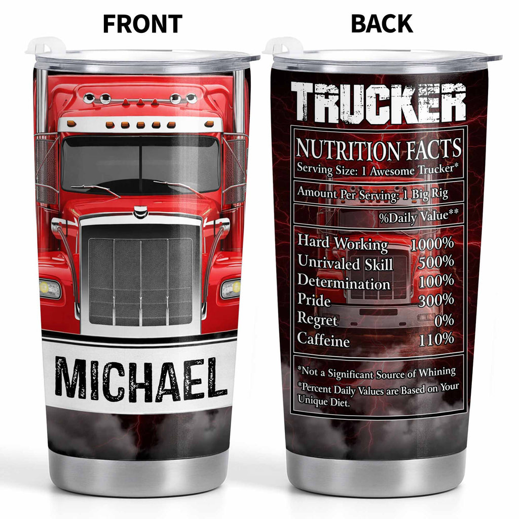 Trucker Nutrition Facts Hard Working and Skill