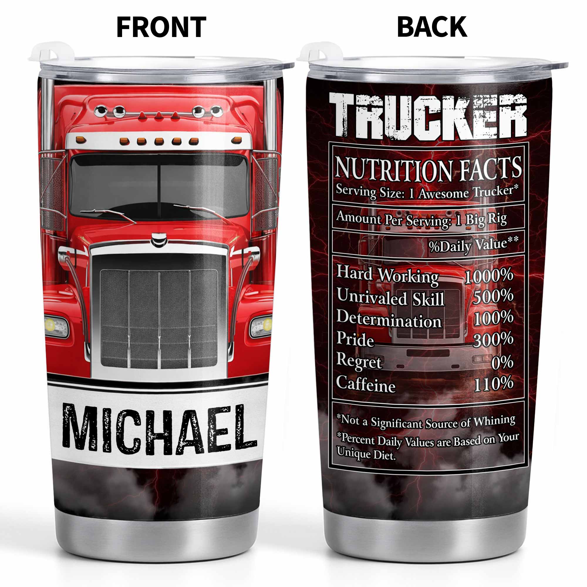 Trucker Nutrition Facts Hard Working and Skill