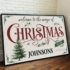 Welcome To The Magic Of Christmas, Christmas Tree And Holly Berries - Personalized Custom Horizontal Poster - XMAS011_HPOS
