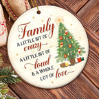 Family A Little Bit Of Crazy With Christmas Tree & Gifts