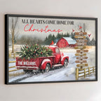 All Hearts Come Home For Christmas, Red Truck And Snow