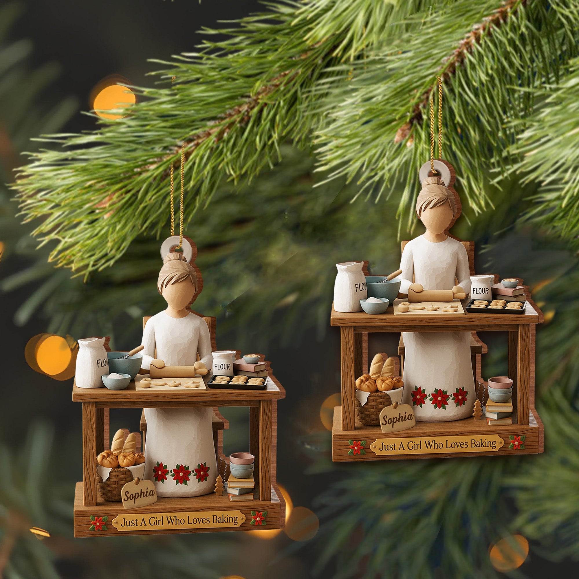 Just A Girl Who Loves Baking, Baking Tools Ornament