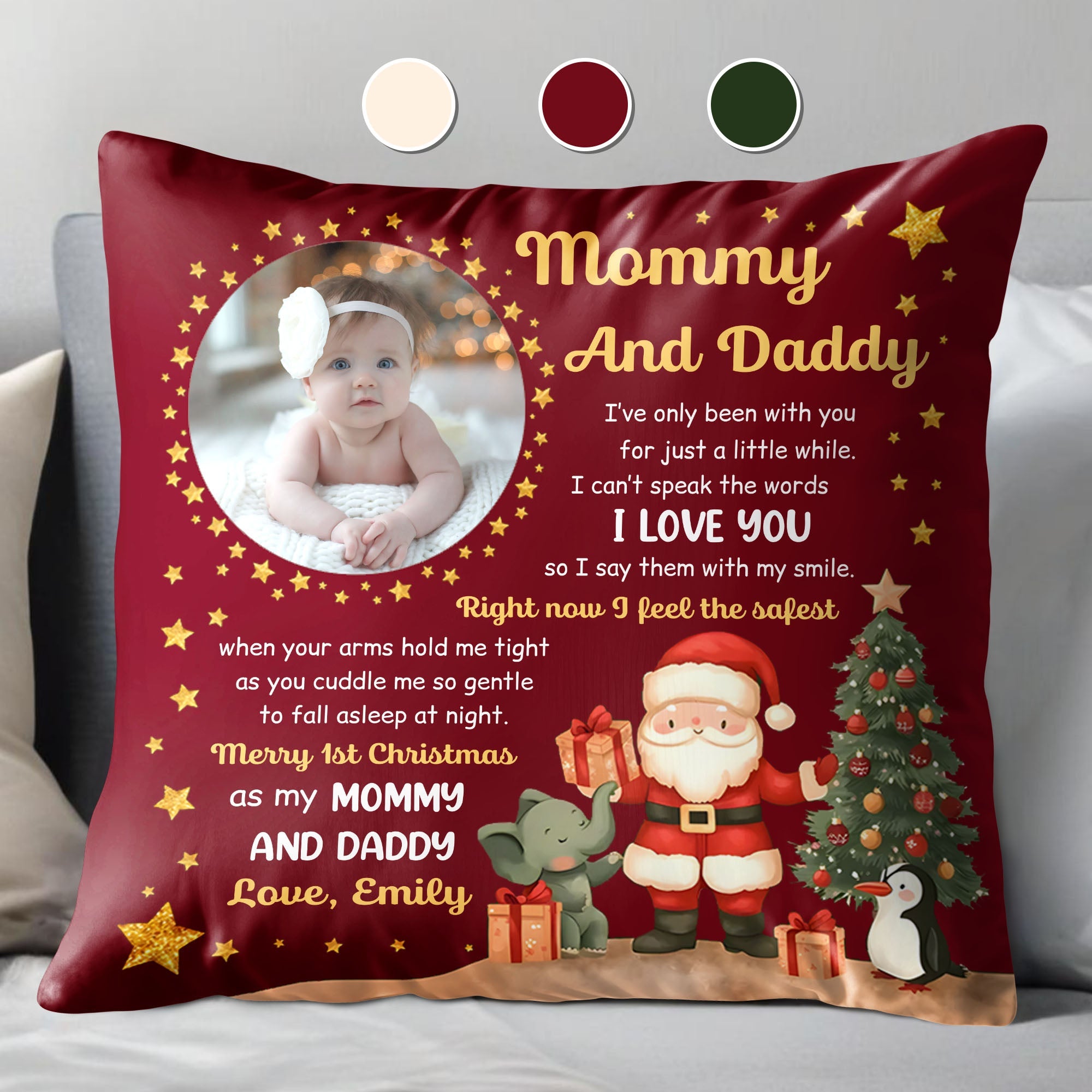 Merry 1st Christmas As My Mommy And Daddy With Seasonal Characters