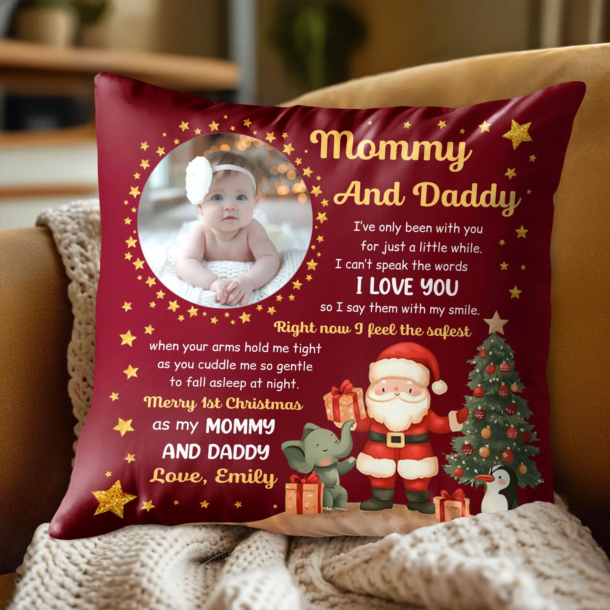 Merry 1st Christmas As My Mommy And Daddy With Seasonal Characters