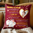 Merry 1st Christmas With Elephant, Flowers And Heart