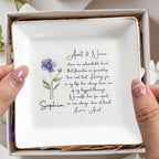 Aunt And Niece Share An Unbreakable Bond Flower Jewelry Dish - Personalized Custom Jewelry Dish, Square Ceramic Dish - NCE041_SCRD