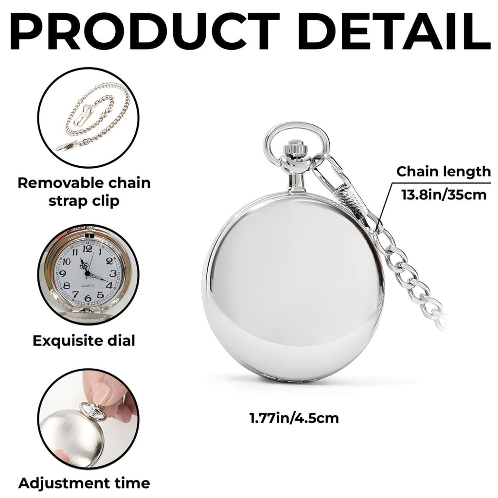 Believe In Your Heart, Achieve Anything, Stars Design - Personalized Silver Plated Pocket Watch - SON006_SWATCH